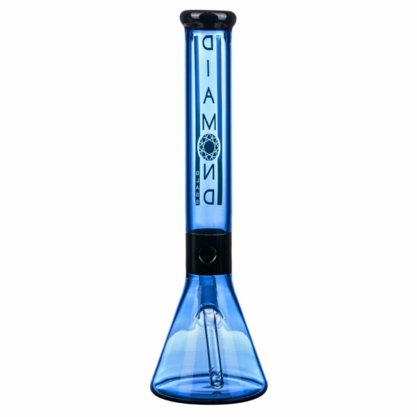 Shop Diamond Glass 15” Black Collared Beaker Bong in australian