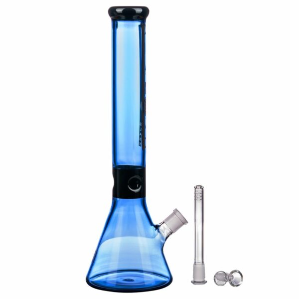 Shop Diamond Glass 15” Black Collared Beaker Bong in australian