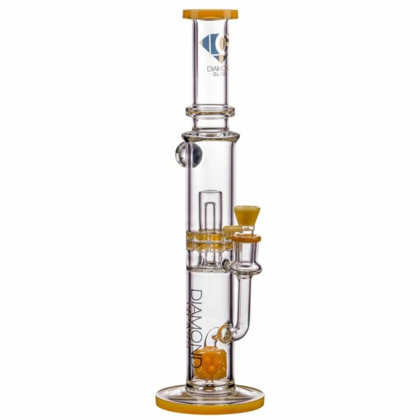 Shop Diamond Glass 15” Bubble Barrel to UFO Perc Straight Tube Bong in australian