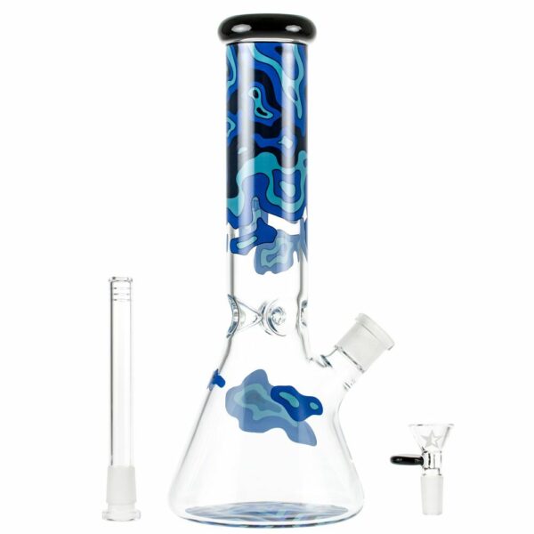 Shop Famous Designs Fabric 12” Glass Beaker Bong in australian