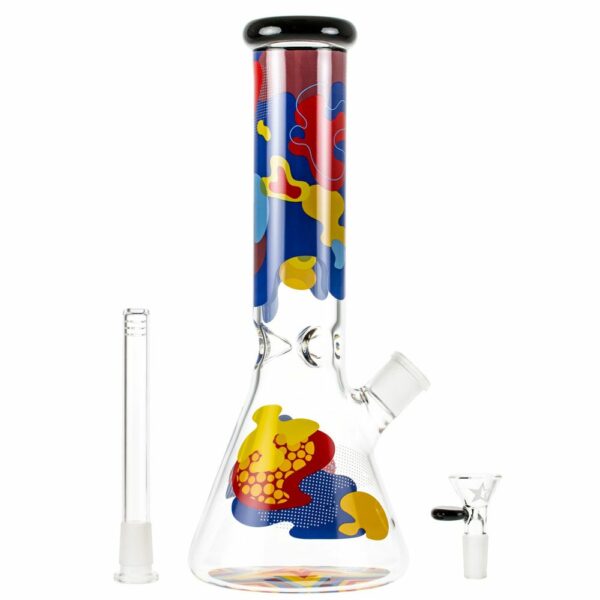 Shop Famous Designs Papaya 12” Glass Beaker Bong in australian