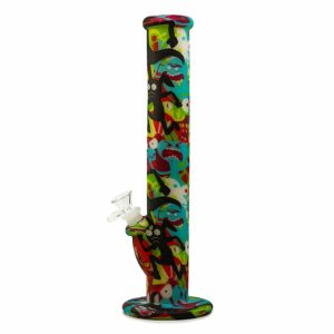 Shop Glow in the Dark 14” Silicone Straight Tube Bong in australian