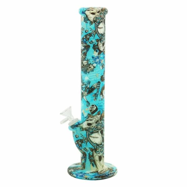 Shop Glow in the Dark 14” Silicone Straight Tube Bong in australian