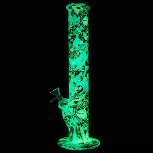 Shop Glow in the Dark 14” Silicone Straight Tube Bong in australian