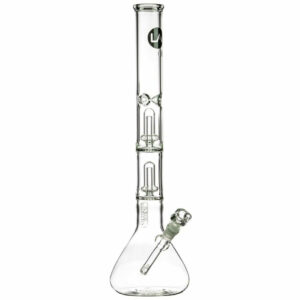 Shop LA Pipes 20” 5mm Thick Double Showerhead Perc Beaker Bong in australian