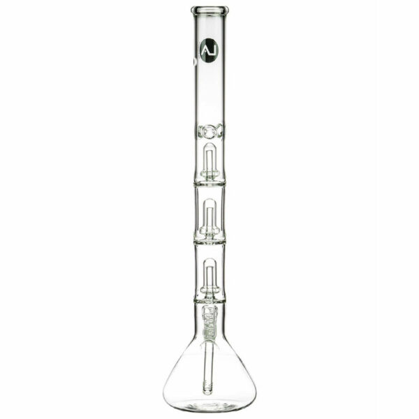 Shop LA Pipes 26” 5mm Thick Triple Showerhead Perc Beaker Bong in australian