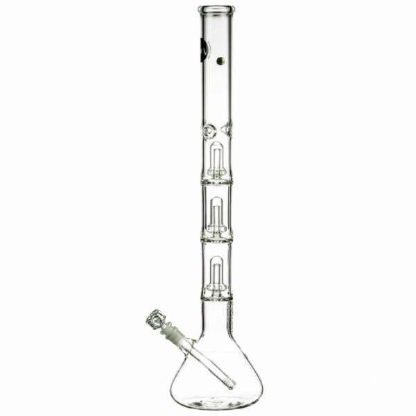 Shop LA Pipes 26” 5mm Thick Triple Showerhead Perc Beaker Bong in australian