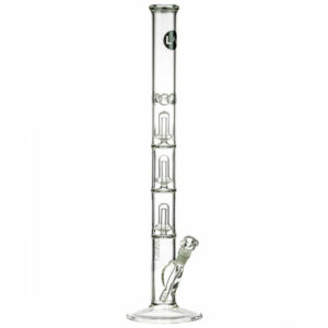 Shop LA Pipes 26” 5mm Thick Triple Showerhead Straight Tube Bong in australian