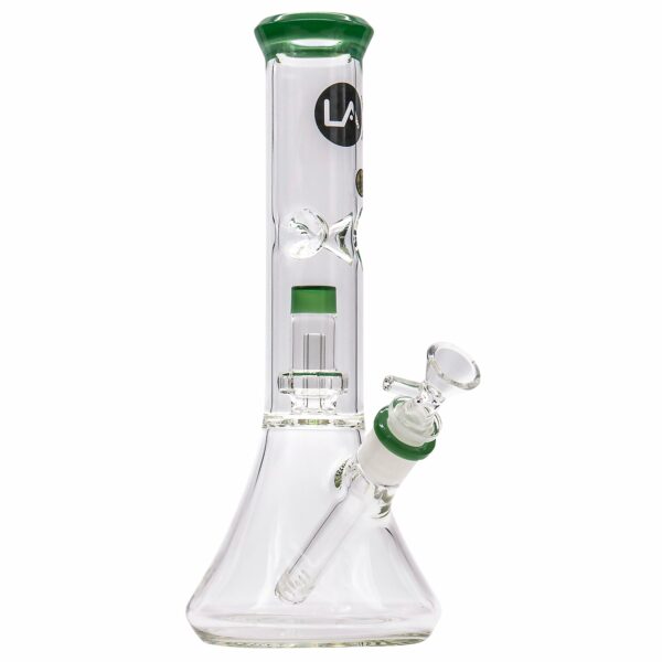 Shop LA Pipes 11” Color Accented Showerhead Perc Beaker Bong in australian