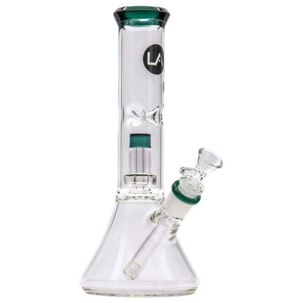 Shop LA Pipes 11” Color Accented Showerhead Perc Beaker Bong in australian