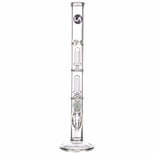 Shop LA Pipes 14” Double Showerhead Perc Straight Tube Bong in australian