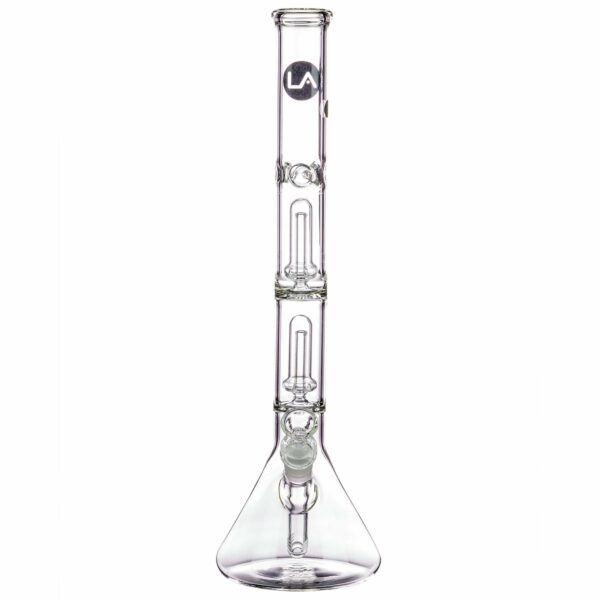 Shop LA Pipes 14” Double Showerhead Perc Beaker Bong in australian