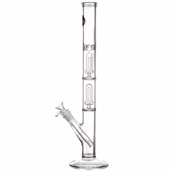 Shop LA Pipes 14” Double Showerhead Perc Straight Tube Bong in australian