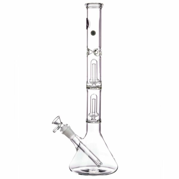 Shop LA Pipes 14” Double Showerhead Perc Beaker Bong in australian