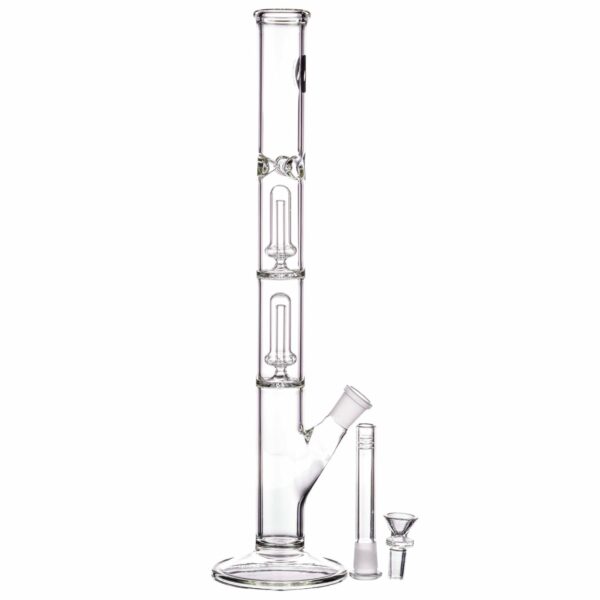 Shop LA Pipes 14” Double Showerhead Perc Straight Tube Bong in australian