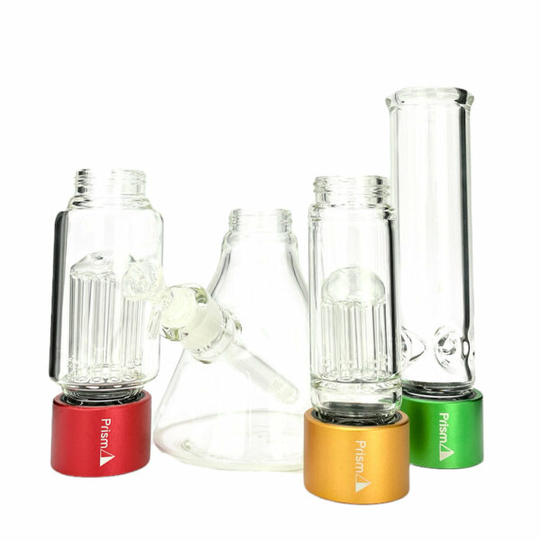 Shop Prism Pipes 25.5” Rasta Double Tree Perc Beaker Bong in australian