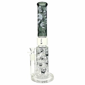 Shop Prism Pipes 15” Skull Honeycomb Perc Straight Tube Bong in australian