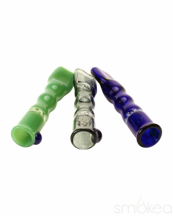 Shop Blazing Blue Glass Honeycomb Screen Chillum Pipe in australian