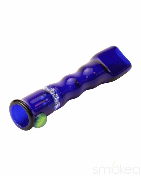 Shop Blazing Blue Glass Honeycomb Screen Chillum Pipe in australian