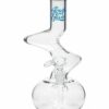 Shop Glowfly Glass 13" Clear Double Zig Zag Bong in australian