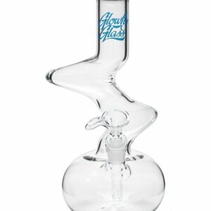 Shop Glowfly Glass 13" Clear Double Zig Zag Bong in australian