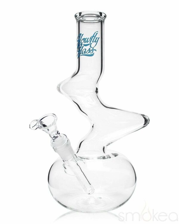 Shop Glowfly Glass 13" Clear Double Zig Zag Bong in australian