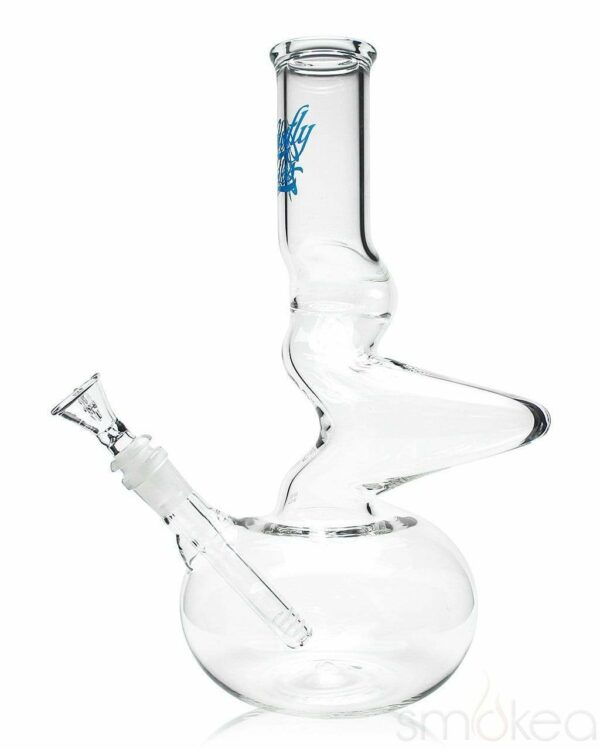 Shop Glowfly Glass 13" Clear Double Zig Zag Bong in australian