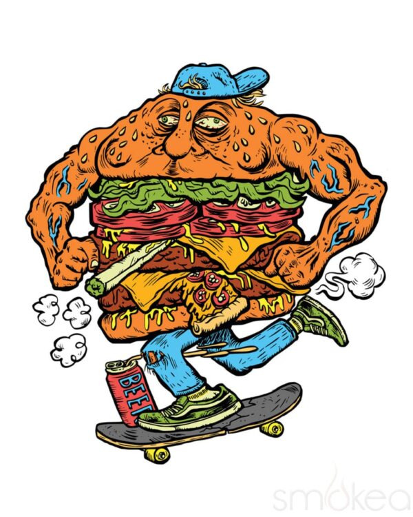 Shop Pulsar 10" Bottoms Up "Skateburger" Bong in australian